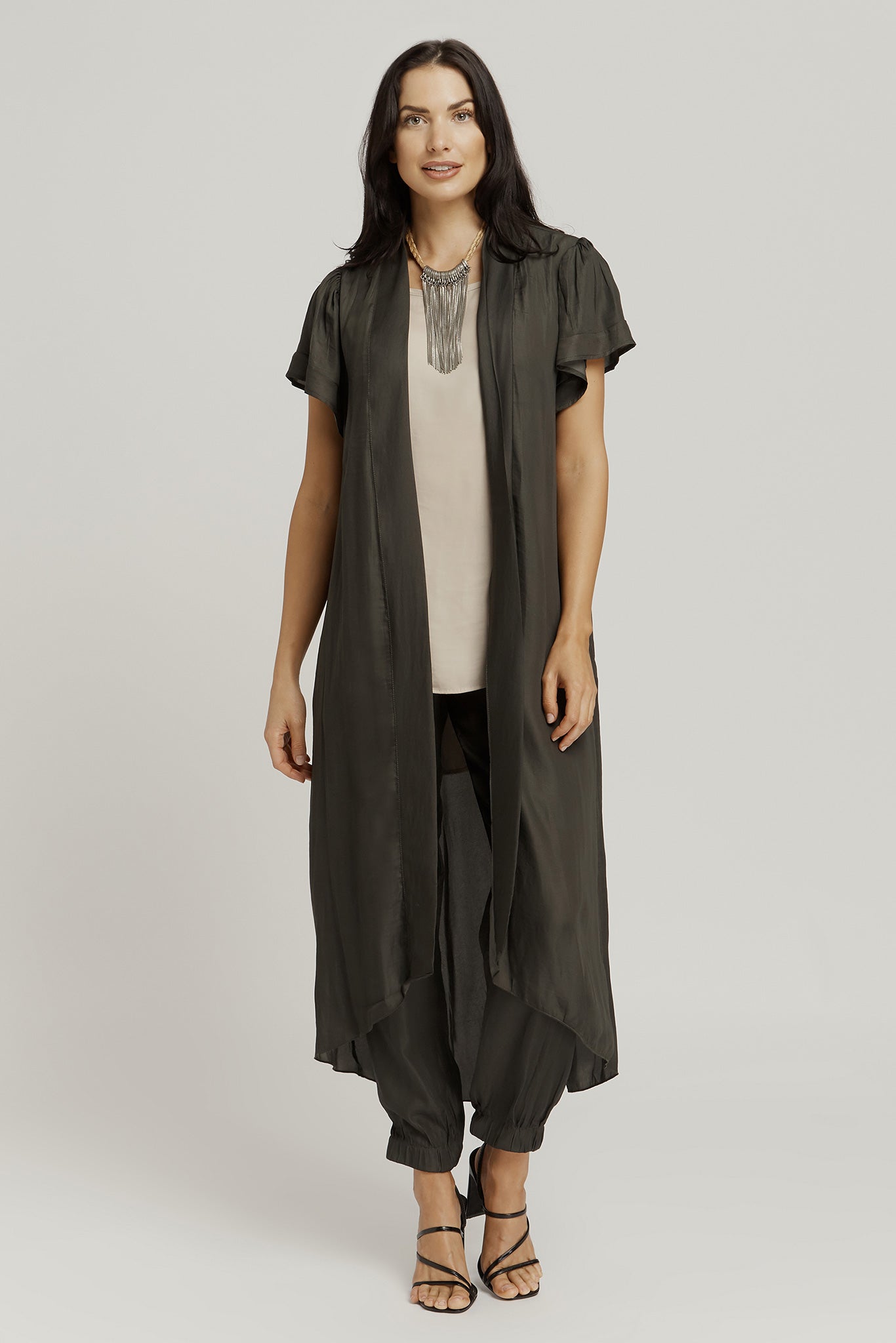 CAPES / KIMONOS with pockets / SAGE GREEN