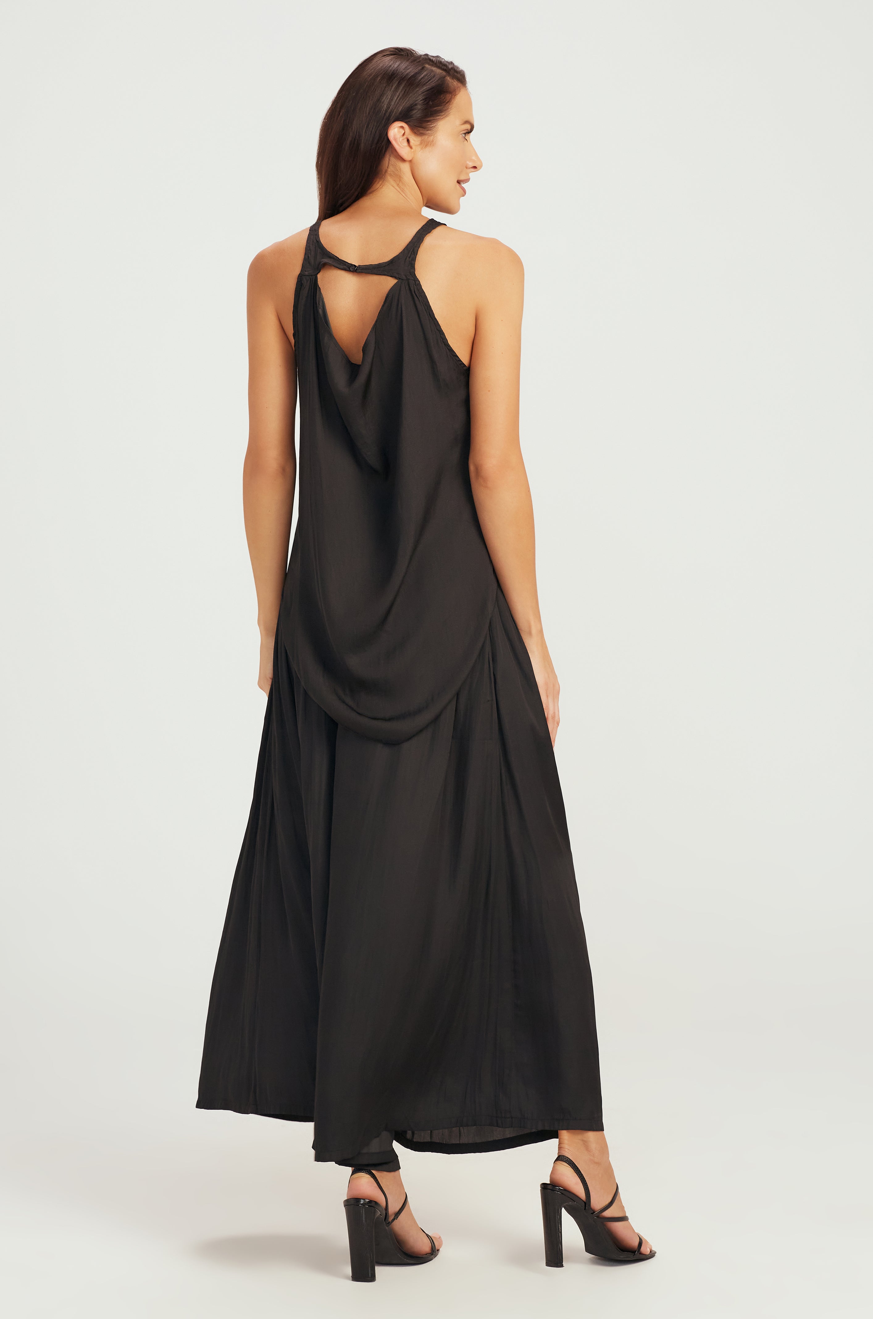 TANK with DRAPING BACK / BLACK
